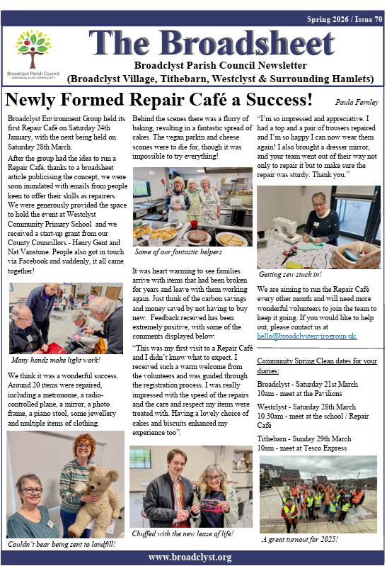 The Broadsheet newsletter - Broadclyst Parish Council